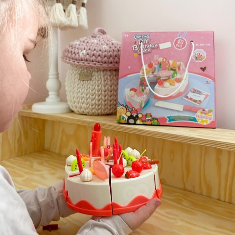 WOOPIE Tort Urodzinowy do Krojenia na Rzepy Świeczki Owoce 40 el.