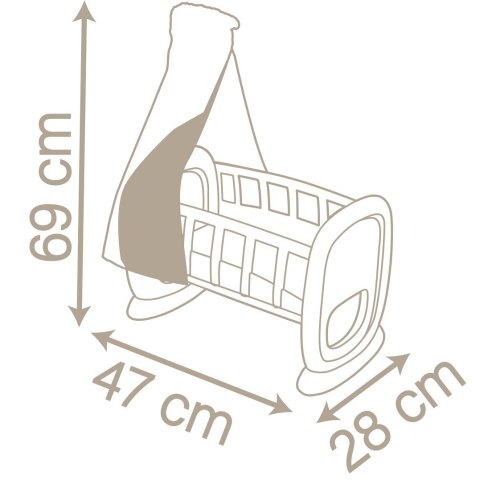 SMOBY Baby Nurse Kołyska z Baldachimem dla Lalki Łóżeczko SMOBY Baby Nurse Kołyska z Baldachimem dla Lalki Łóżeczko