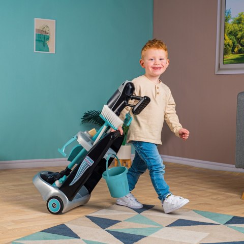 SMOBY Wózek do sprzątania z odkurzaczem Rowenta z dźwiękiem + 10 akcesoriów SMOBY Wózek do sprzątania z odkurzaczem Rowenta z dźwiękiem + 10 akcesoriów