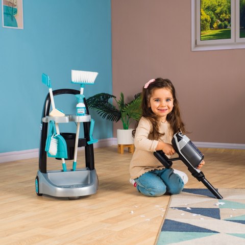 SMOBY Wózek do sprzątania z odkurzaczem Rowenta z dźwiękiem + 10 akcesoriów SMOBY Wózek do sprzątania z odkurzaczem Rowenta z dźwiękiem + 10 akcesoriów