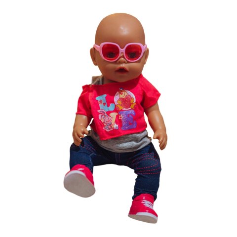 WOOPIE Modne Ubranko dla Lalki LOVE Okulary Buciki 43-46 cm WOOPIE Modne Ubranko dla Lalki LOVE Okulary Buciki 43-46 cm