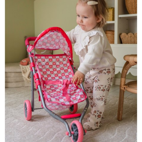 WOOPIE ROYAL Trójkołowa Spacerówka Wózek dla Lalek Serce Róż