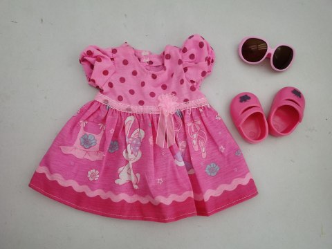 WOOPIE ROYAL Ubranko dla Lalki Różowa Sukienka Króliczek 43-46 cm WOOPIE ROYAL Ubranko dla Lalki Różowa Sukienka Króliczek 43-46 cm