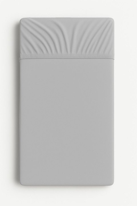 Prześcieradło jersey bawełna z gumką do łóżeczka 120x60cm - szare