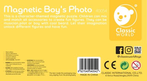 CLASSIC WORLD Układanka Magnetyczna Moda Zdjęcia Chłopcy 32 el.