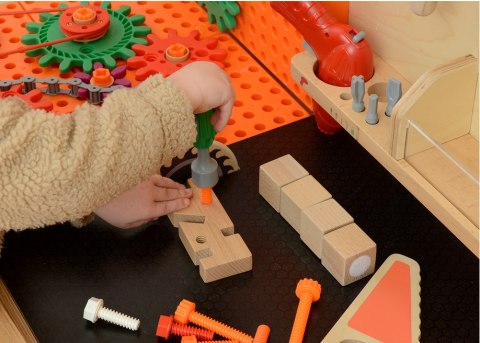 MASTERKIDZ Drewniany Warsztat XXL Montessori STEM z Narzędziami + Akcesoria