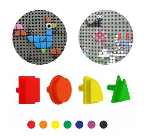 MASTERKIDZ Zestaw Kołeczki w kształcie figur geometrycznych 64szt do tablic STEM MASTERKIDZ Zestaw Kołeczki w kształcie figur geometrycznych 64szt do tablic STEM