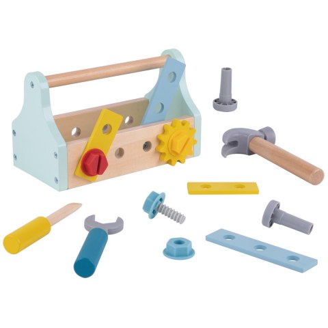 TOOKY TOY Drewniana Skrzynka z Narzędziami Zestaw 18 el.