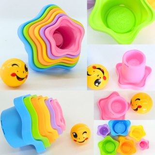 WOOPIE BABY Piramidka Sensoryczne Kubeczki Gwiazdki + Piłeczka