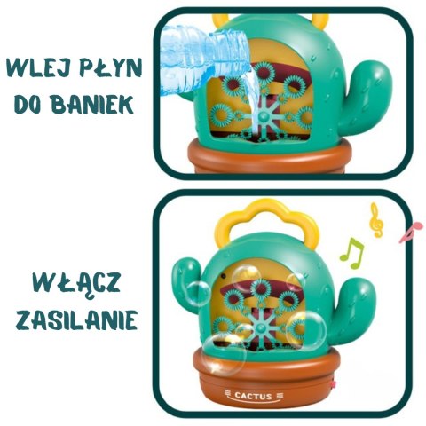 WOOPIE Interaktywny Kaktus Maszyna do Baniek Mydlanych