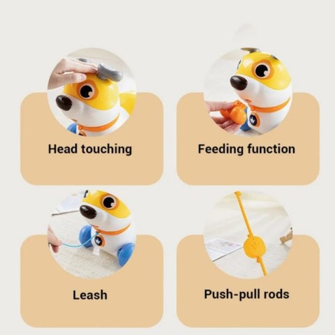 WOOPIE Interaktywny Piesek 2w1 Pchacz Szczekający 360° 6m+