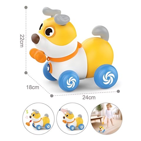 WOOPIE Interaktywny Piesek 2w1 Pchacz Szczekający 360° 6m+