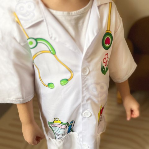 WOOPIE Strój Fartuch Lekarza Doktora Ubranko dla Dzieci do ok. 120 cm WOOPIE Strój Fartuch Lekarza Doktora Ubranko dla Dzieci do ok. 120 cm