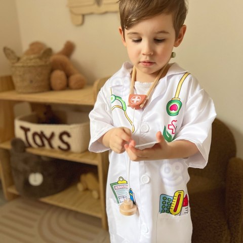 WOOPIE Strój Fartuch Lekarza Doktora Ubranko dla Dzieci do ok. 120 cm WOOPIE Strój Fartuch Lekarza Doktora Ubranko dla Dzieci do ok. 120 cm