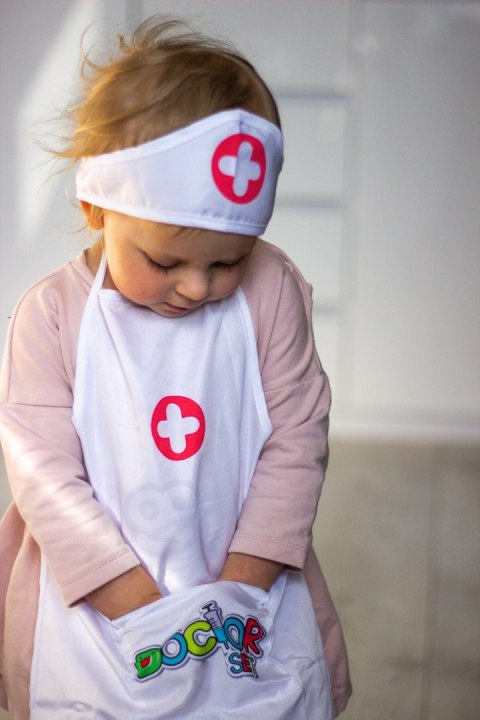 WOOPIE Strój Pielęgniarki Kitel Fartuszek z Czepkiem Pielęgniarki