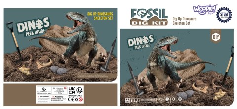 WOOPIE Wykopaliska Dinozaurów 6 Losowych Figurek Szkieletów Dinozaurów