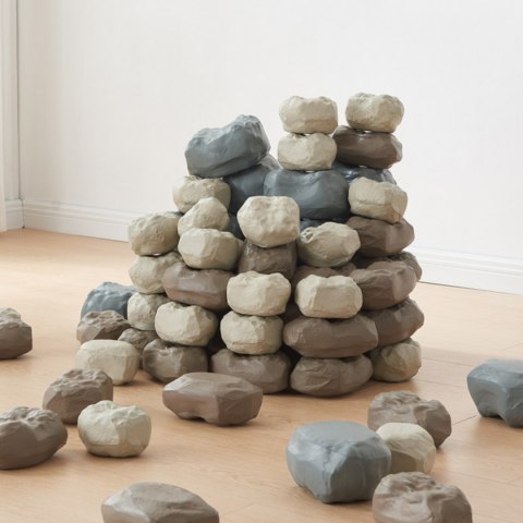 MASTERKIDZ Elastyczny Tor Kulkowy + Gumowe Kamienie Konstrukcyjne 98 el.