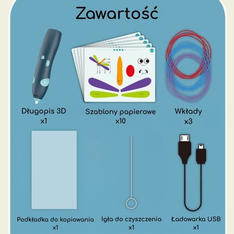 WOOPIE 3D Drukarka-Długopis Pen Bezpieczny Wkłady Usb