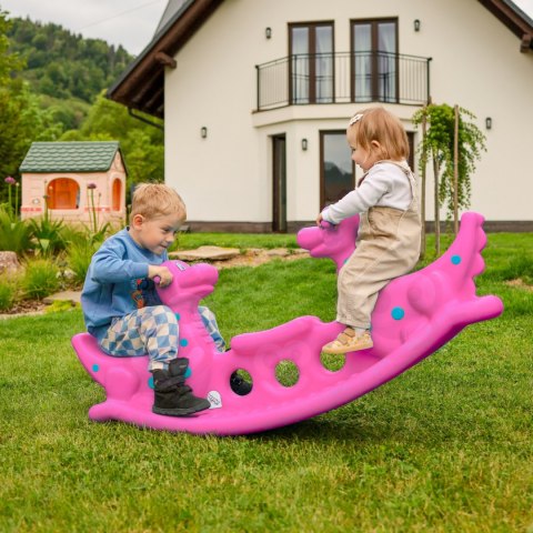 WOOPIE Bujak Wieloosobowy Dino Huśtawka Równoważna Różowa