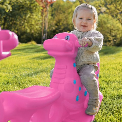 WOOPIE Bujak Wieloosobowy Dino Huśtawka Równoważna Różowa