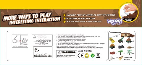 WOOPIE Cięzarówka Dinozaur z Wyrzutnią i Samochodzikami 15 el.