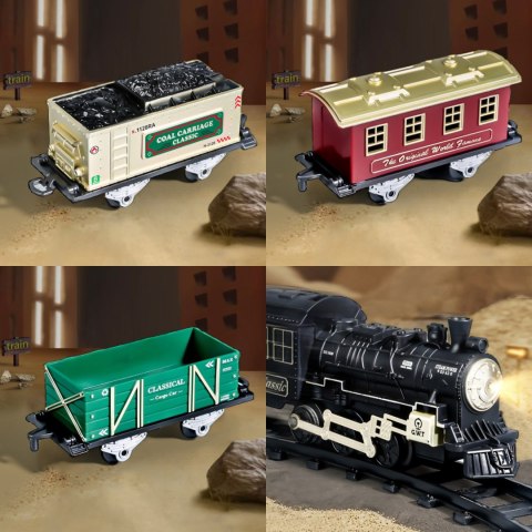 WOOPIE Klasyczny Pociąg Parowy Lokomotywa Tor XXL