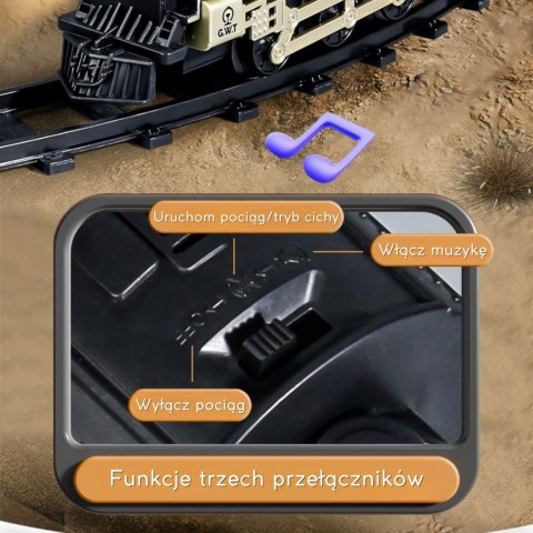 WOOPIE Klasyczny Pociąg Parowy Lokomotywa Tor XXL