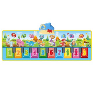 WOOPIE Mata Muzyczna XXL Dinusie 2w1 Pianinko 8 Melodii 110cm