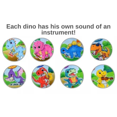 WOOPIE Mata Muzyczna XXL Dinusie 2w1 Pianinko 8 Melodii 110cm