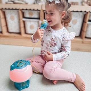 WOOPIE Multifunkcyjna Lampka RGB Głośnik Bluetooth Karaoke Modulator Głosu Karta SD Turkusowa