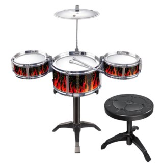 WOOPIE Perkusja Edukacyjna dla Dzieci 3 Bębny 1 Talerz + Taboret
