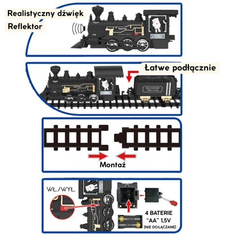 WOOPIE Pociąg Lokomotywa Zestaw XXL Tor 403 cm