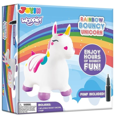 WOOPIE Skoczek Gumowy do Skakania Jednorożec Biały+ Pompka