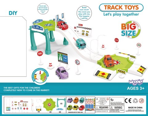 WOOPIE Tor Parking Garaż Samochodowy Zestaw Stacja Paliw Znaki Drogowe + 3 Auta WOOPIE Tor Parking Garaż Samochodowy Zestaw Stacja Paliw Znaki Drogowe + 3 Auta
