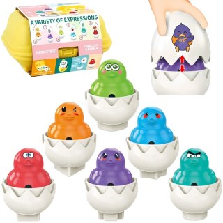 WOOPIE Układanka Sorter Montessori Dopasuj Kształty Zabawne Kurczaczki Jajka 6szt