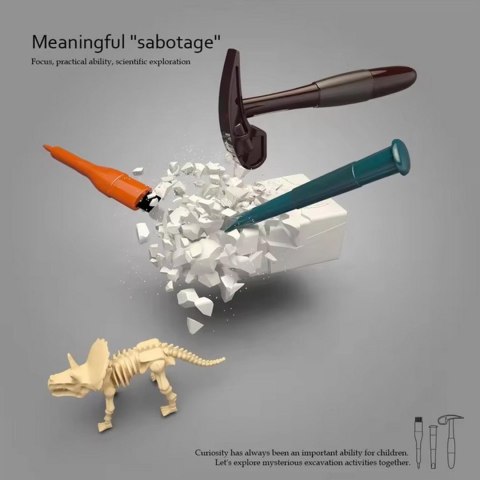 WOOPIE Zestaw Archeologiczny Wykopaliska Szkieletów Dinozaurów 6w1 Mały Archeolog