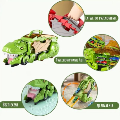 WOOPIE Zestaw Pojazdów Tor Dinozaur Pożeracz 13el.