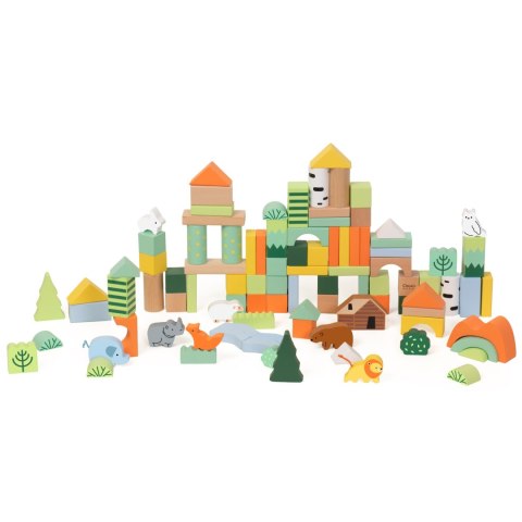 CLASSIC WORLD Zestaw Drewnianych Klocków Leśny Świat 100 el. CLASSIC WORLD Zestaw Drewnianych Klocków Leśny Świat 100 el.