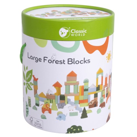 CLASSIC WORLD Zestaw Drewnianych Klocków Leśny Świat 100 el. CLASSIC WORLD Zestaw Drewnianych Klocków Leśny Świat 100 el.