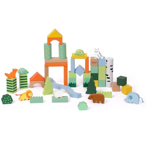 CLASSIC WORLD Zestaw Drewnianych Klocków Leśny Świat 50 el. CLASSIC WORLD Zestaw Drewnianych Klocków Leśny Świat 50 el.