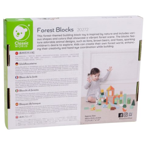 CLASSIC WORLD Zestaw Drewnianych Klocków Leśny Świat 50 el. CLASSIC WORLD Zestaw Drewnianych Klocków Leśny Świat 50 el.