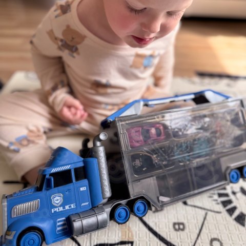WOOPIE Ciężarówka Policyjna 2w1Transporter Tor Samochodowy
