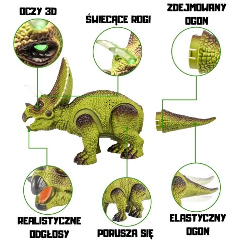 WOOPIE Dinozaur Zdalnie Sterowany RC Robot Triceratops