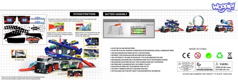 WOOPIE Interaktywny Tir Laweta Tor dla Aut z Dźwiękiem i Światłem
