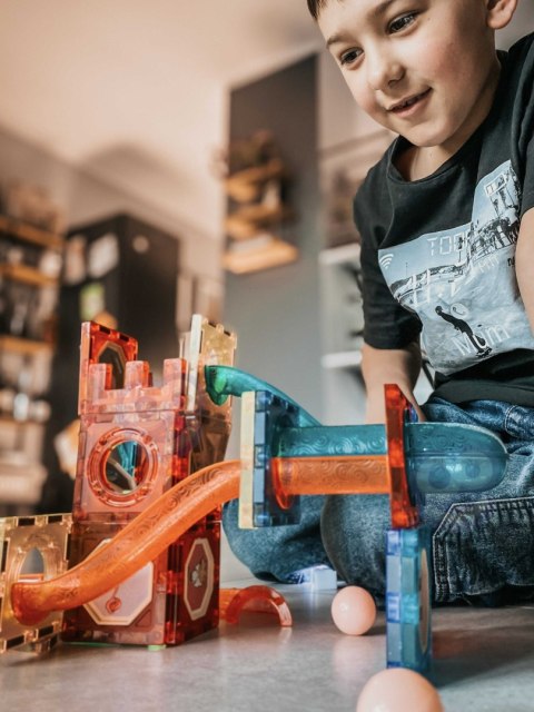 WOOPIE Klocki Magnetyczne Tor Kulkowy Świetlny Kulodrom 49 el.
