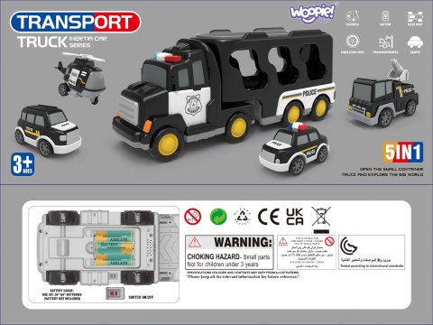 WOOPIE Laweta Drogowa Zestaw 5 Aut - Policja