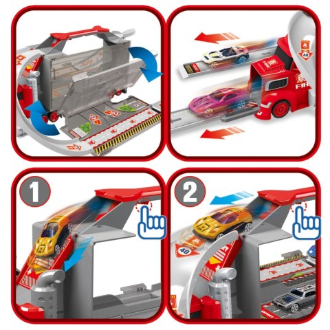 WOOPIE Zestaw Ciężarówka Laweta Garaż Tor Wyścigowy