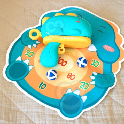 WOOPIE Gra w Rzutki Dart Pistolet Dinozaur na Kulki Rzepy Tarcza Punkty Strzelanie