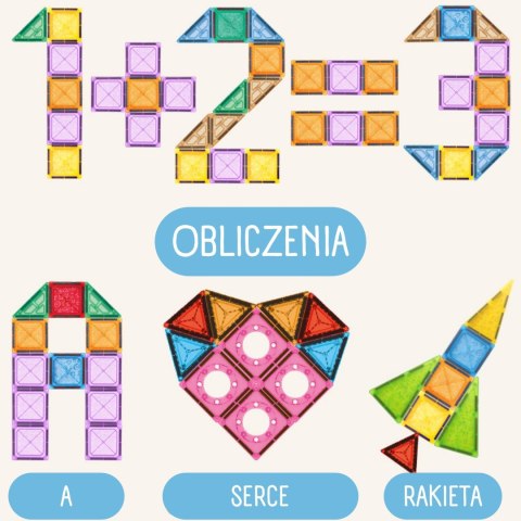 WOOPIE Klocki Magnetyczne Konstrukcyjne 3D Zestaw Edukacyjny Zamek Pojazdy110el..