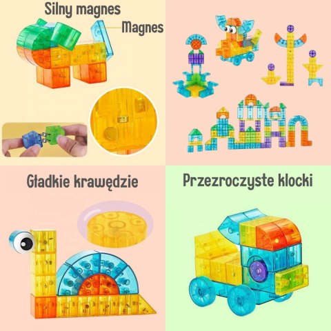 WOOPIE Przezroczyste Magnetyczne Klocki Konstrukcyjne 43 el. WOOPIE Przezroczyste Magnetyczne Klocki Konstrukcyjne 43 el.